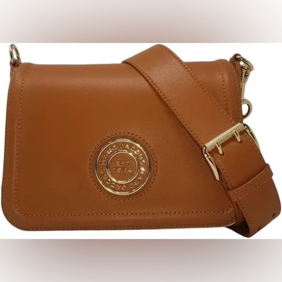 Marc Jacobs Cognac Leather Messenger Shoulder/Crossbody Bag w/Adjust Strap NWT - Picture 1 of 10